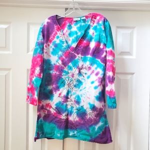 Tie Dye Bathing Suit Cover Up SMALL
